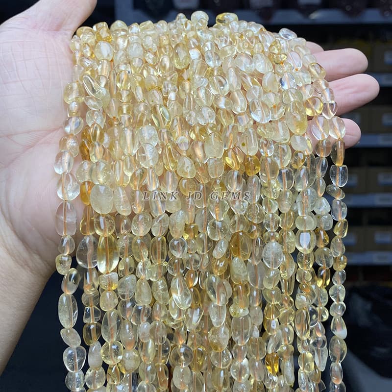 Preço de fábrica 6-8mm Natural Irregular citrino Conformal contas soltas acessórios de jóias contas Jingde
