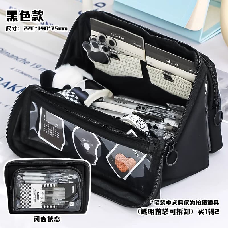 Bolsa de dor removível Estojo de lápis estilo ins Meninas 2026 Novo estilo Caixa de papelaria de alto valor Estojo de lá