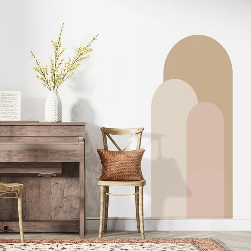 Boho arco elementos sala de estar quarto fundo arco adesivos de parede cor sólida geométrico papel de parede auto-adesiv
