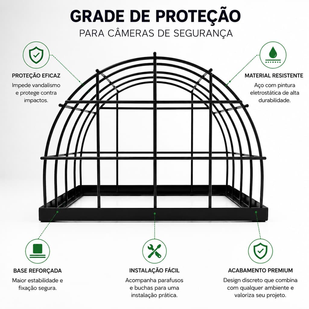 Grade de Proteção Redonda para Câmeras de Segurança Reforçada