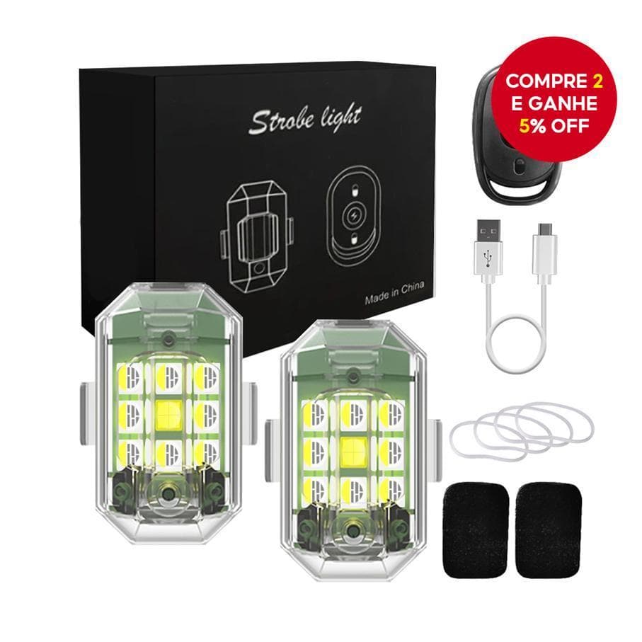 Controle Remoto Sem Fio Luz Estrobo LED para Moto Carro Bicicleta Scooter Alerta Anticolisão Lâmpada Indicadora de