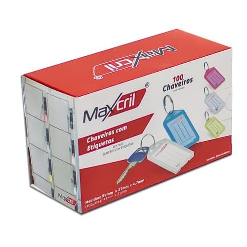 Kit 100 Chaveiros Etiquetas Identificação Rápida Prática Resistente Organizador