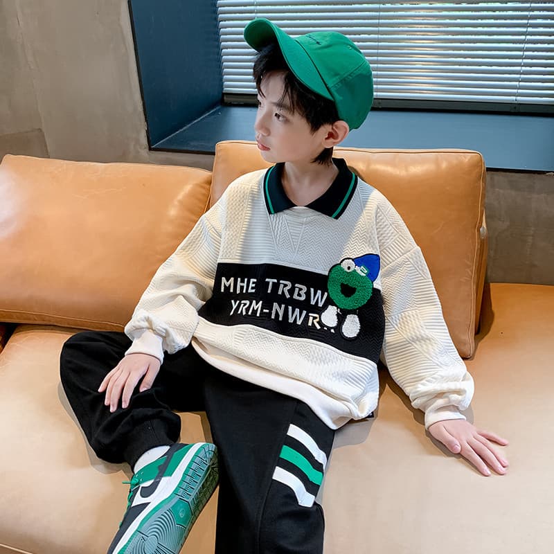 Crianças roupas meninos ternos de outono 2024 novo estilo primavera outono estilo crianças roupas médio grande meninos b