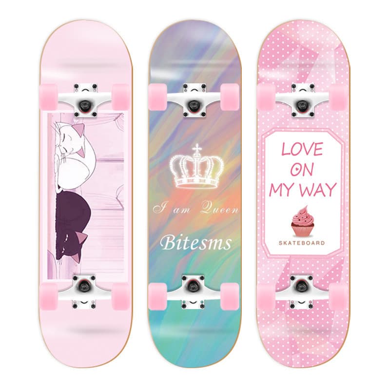 Iniciante duplo-Rocked quatro rodas skate profissional escova de ação rua skate adulto meninos meninas adolescentes cria