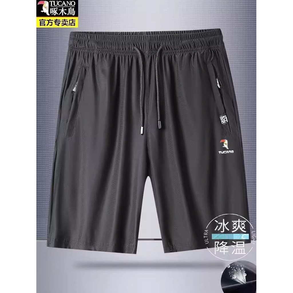 Woodpecker Shorts de seda gelo masculino de secagem rápida esportes lazer 2025 novo estilo verão Fitness correndo calças