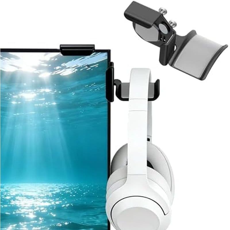 Suporte De Monitor Para Fones De Ouvido E , Fone Ajustável Com Braçadeira , Organizador De Mesa Que Economiza Espaço (Pr