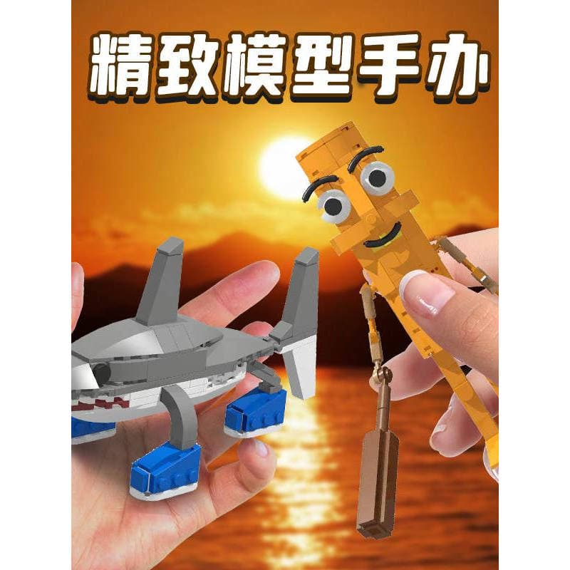 Estrangeiro Shanhai Jingtongge vara de madeira homem abstrato blocos de construção tungtungsahur sapatos tubarão modelo