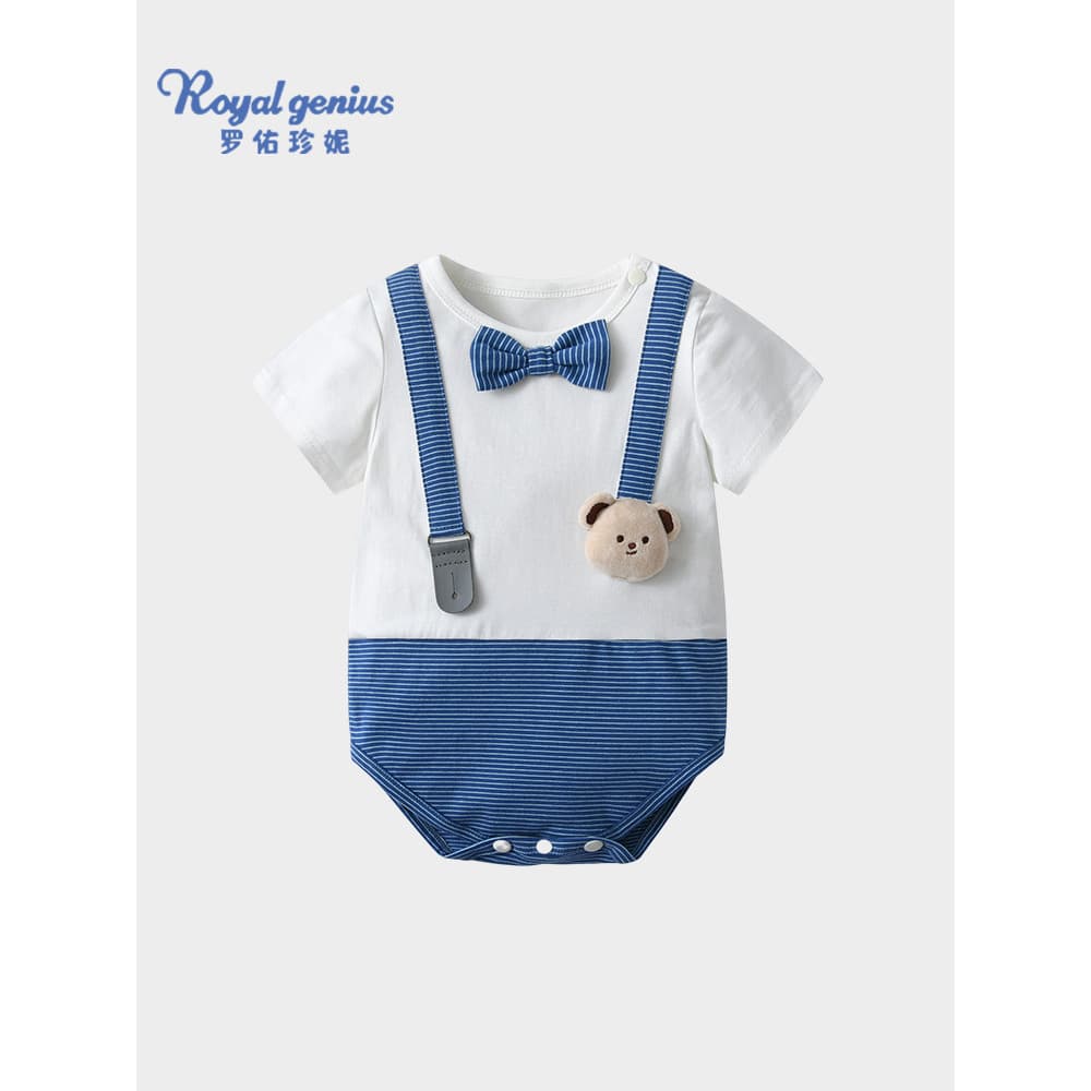 Roupas de bebê roupas de verão estilo fino bebê menino macacão de manga curta puro algodão macacão de um dia bonito roup