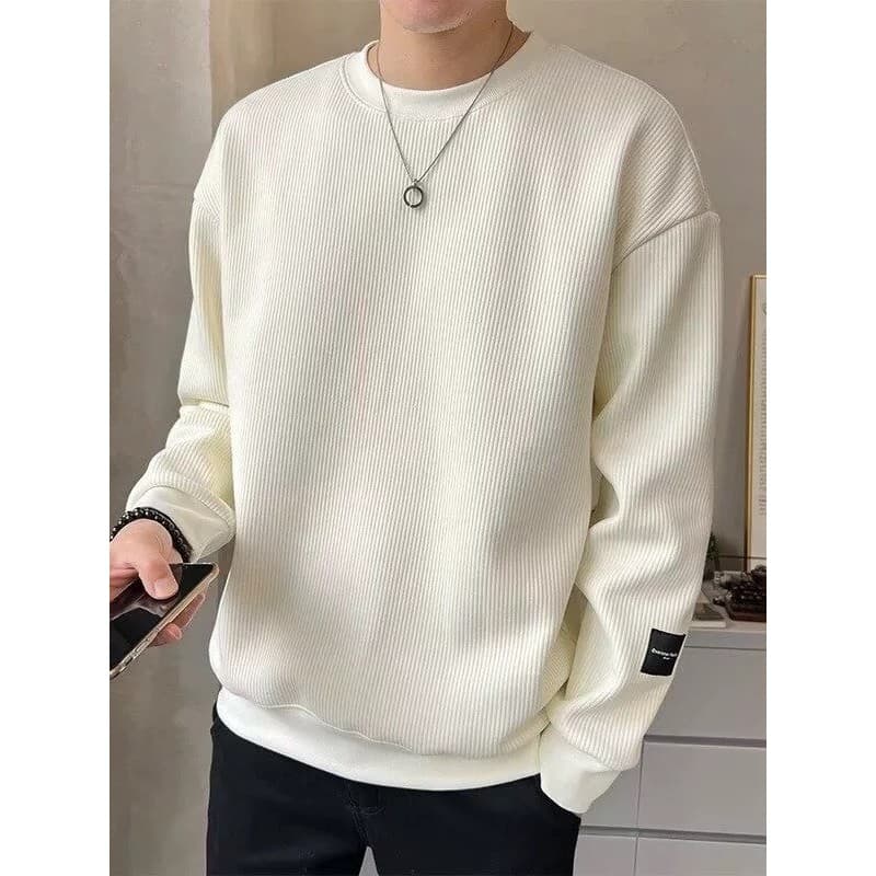 Outono inverno venda quente Pit Stripes high-end Street Wear moletom masculino high-end solto All-Match grosso Casual ma