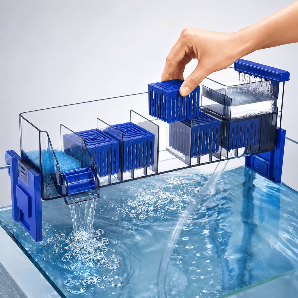 Filtro Sump Hang-On De Supeficie Linha Premium Aqua Top Acrilico Para Aquario Completo com Midias