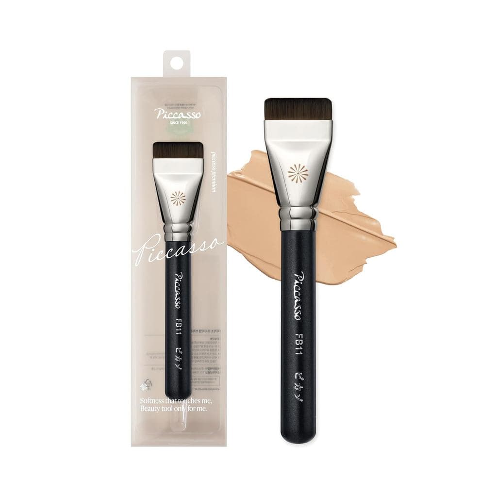 Piasso Brush FB11 Scraper Brush – Pincel profissional para base adequado para maquiagem líquida, com cerdas planas e mac