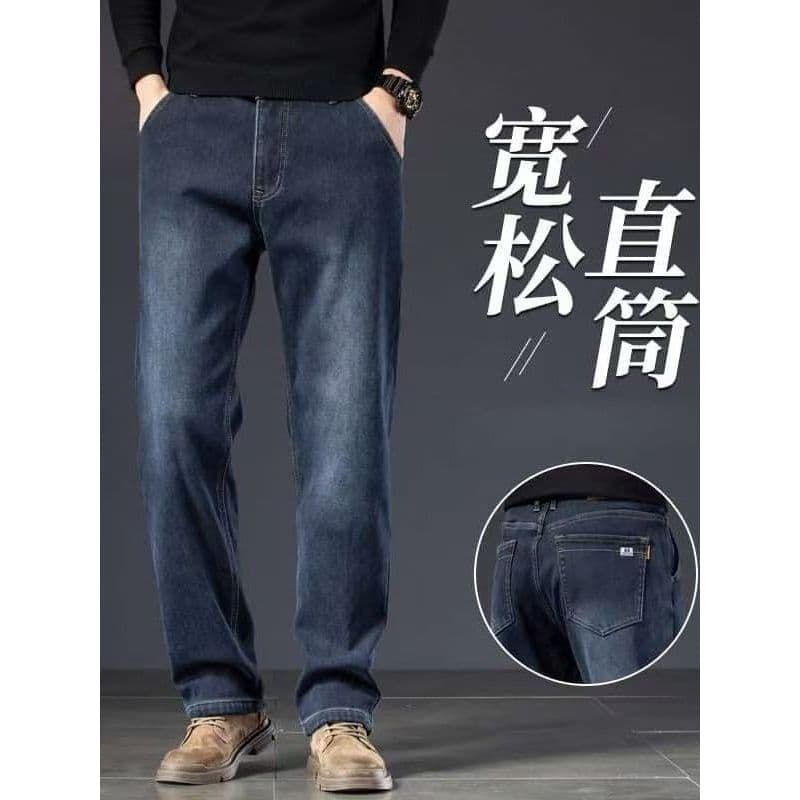 Primavera verão calças de brim masculinas Drape estiramento solto calças casuais na moda All-Match calças casuais calças