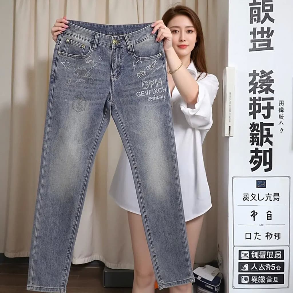 Luz de luxo quente diamante impresso Jeans na moda masculino Design verão na moda moda moda masculina europeia resistent