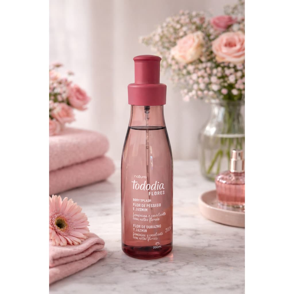 Body Splash Tododia Flor de Pêssego e Jasmim 200 ml