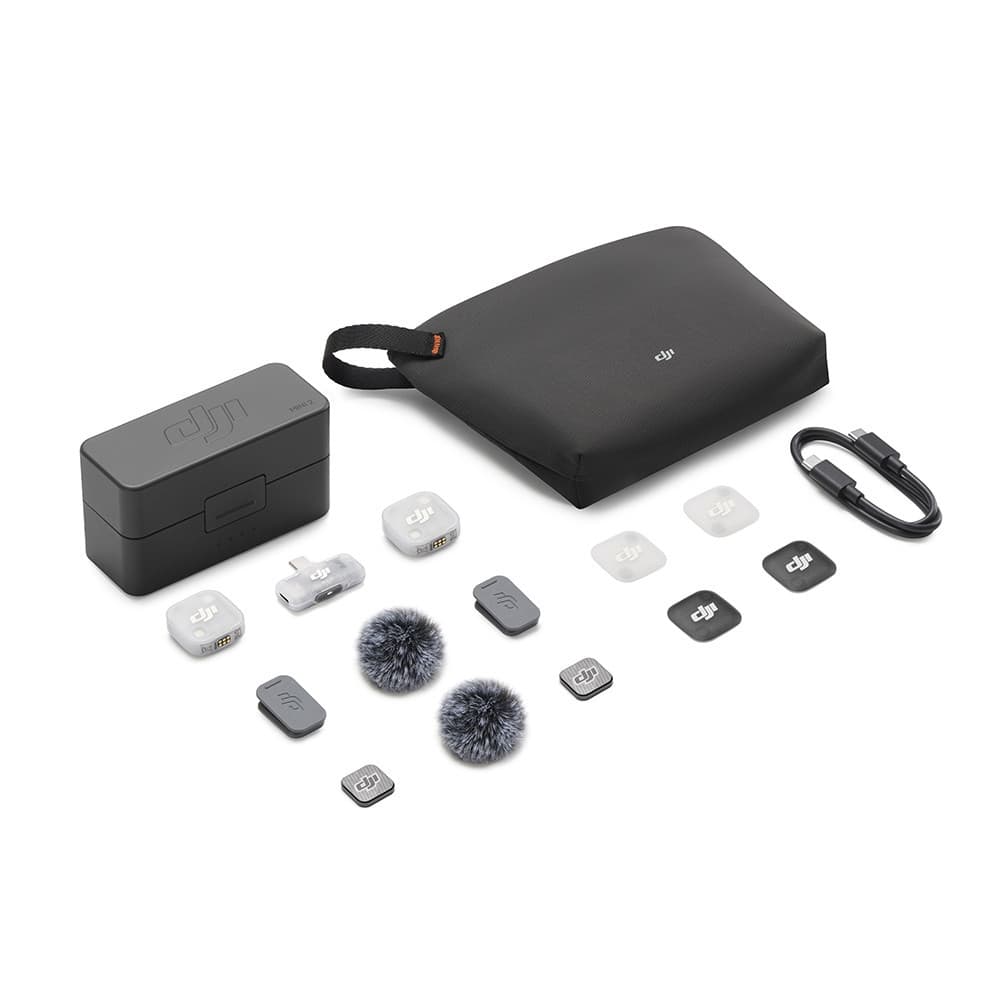 Microfone DJI Mic Mini 2 (2 TX Microfone + 1 RX Receptor para smartphones + 1 Case de carregamento) BR - DJI142
