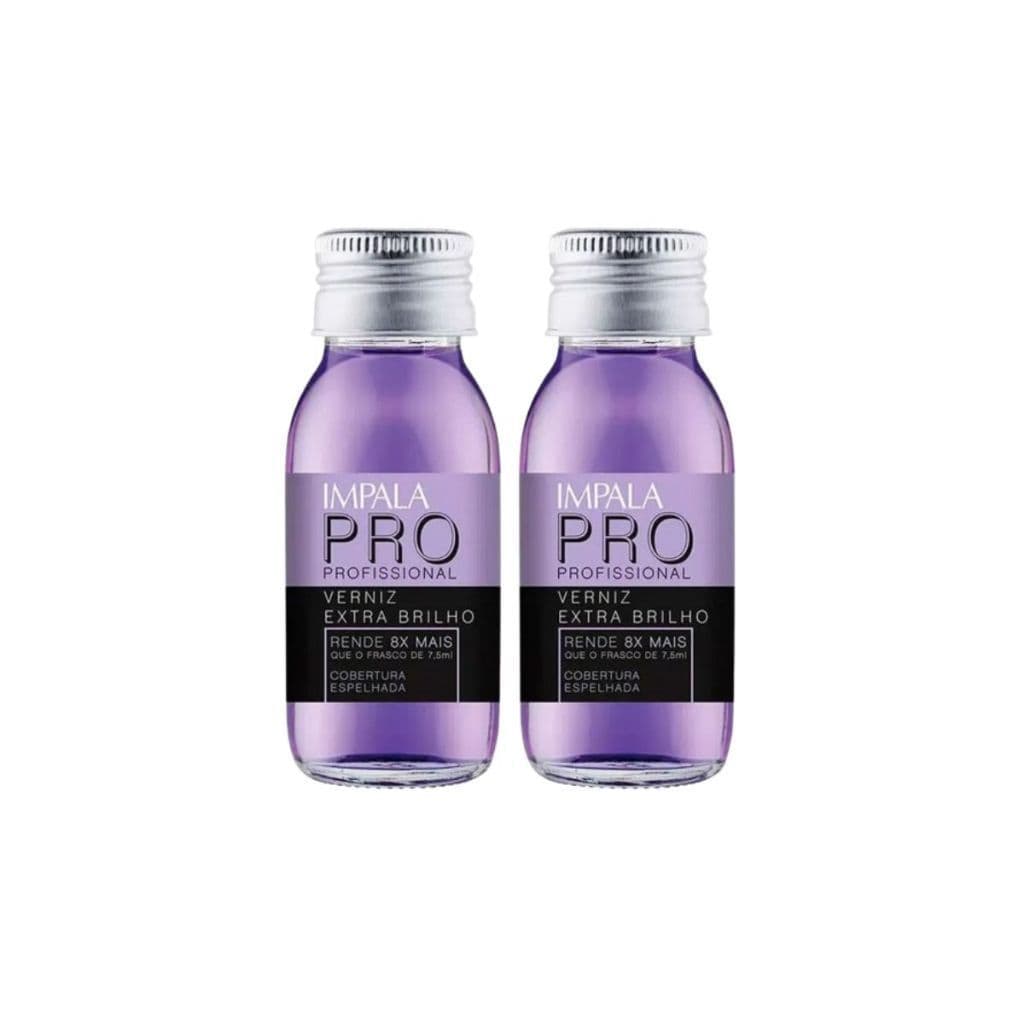 Esmalte Base Impala Profissional - Verniz Extra Brilho Cobertura Espelhada 60ml - kit 2 Unidades