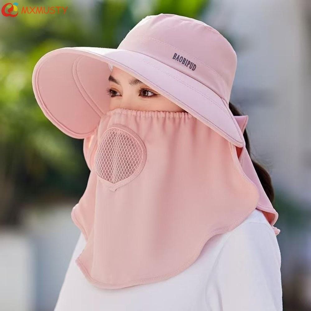 MXMUSTYZA Chapéu De Chá Para Colheita , Aba Larga , Protetor Solar , Sol , Cachecol Leve Com Pescoço