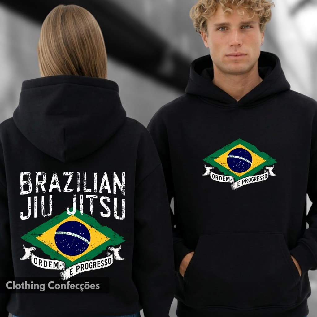 Moletom Canguru Jiu Jitsu Brasileiro Faixa Preta Arte Suave Grappling Tatame Kimono Oss Luta Finalização Campeão
