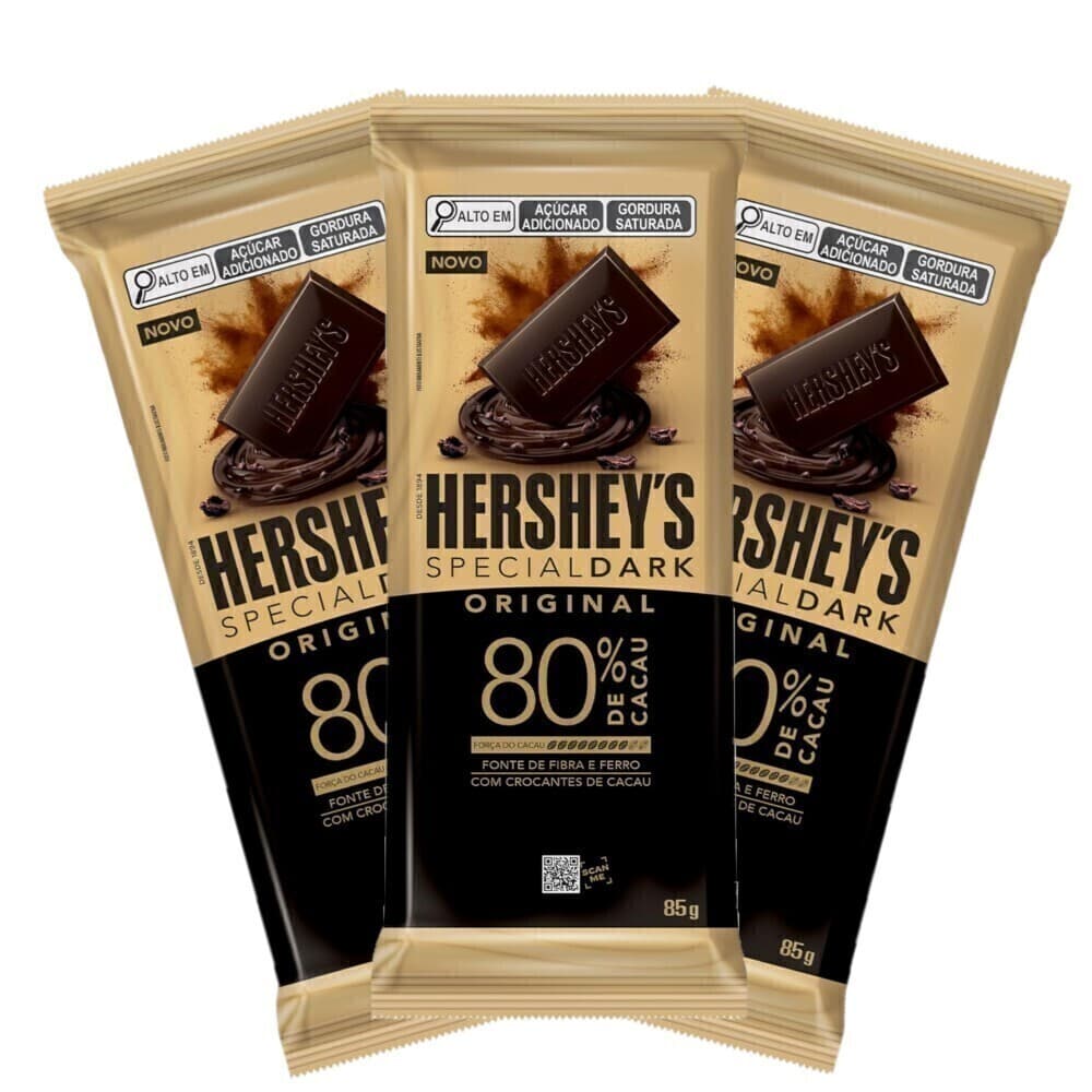 3un Barra de Chocolate Amargo 80% Special Dark 85g - Hershey´s