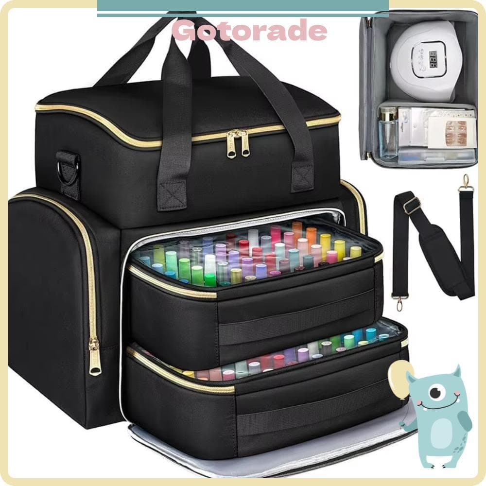 Bolsa De Armazenamento GOTORADECO , Organizadora De Esmalte De Unha De Grande Capacidade Com 96 Compartimentos Cosmética