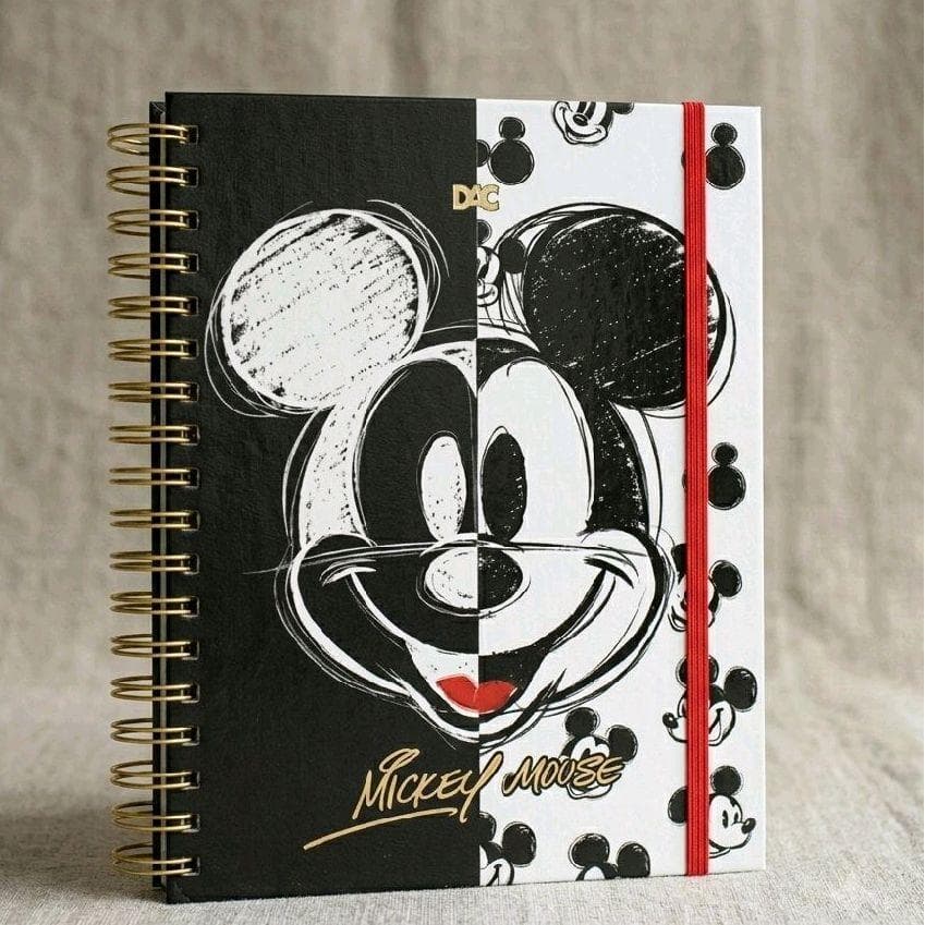 Caderno Smart Universitário Mickey DAC 80 Folhas 90g Reposicionável Capa Dura Elástico