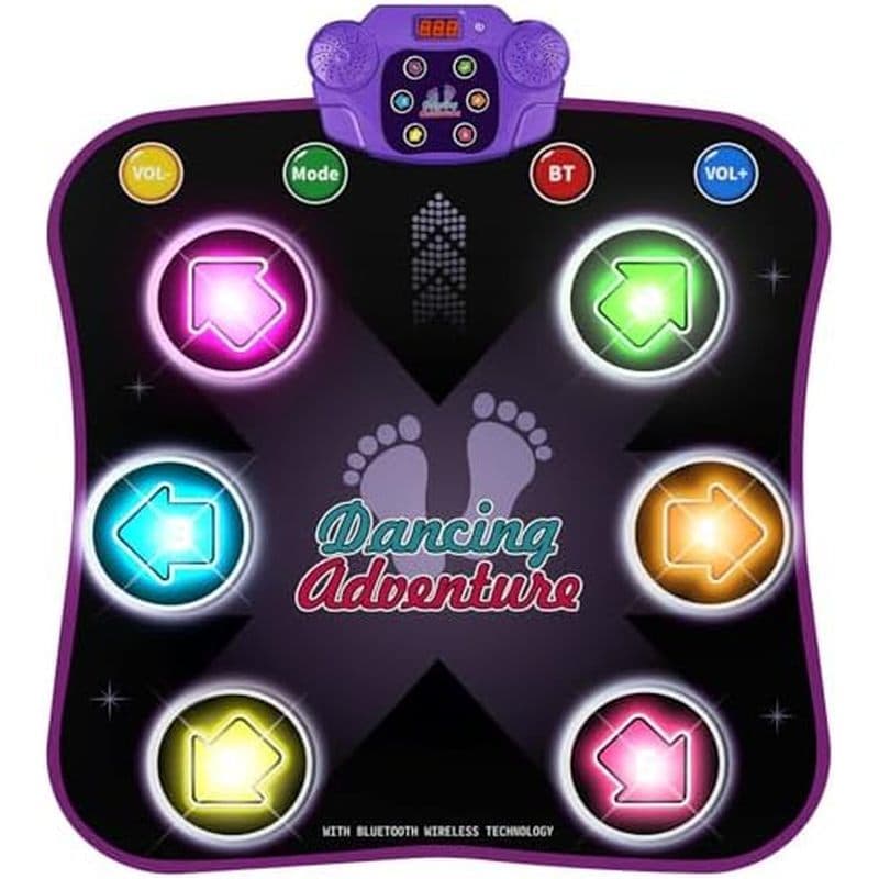 Brinquedos De Tapete De Dança Flooyes Para Crianças De 3 A 12 Anos , Almofada Eletrônica Com Bluetooth Sem Fio Iluminado