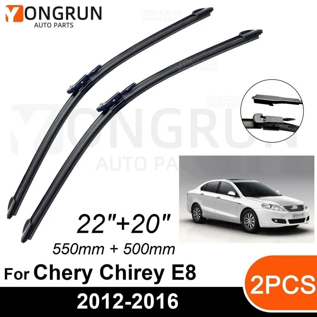 Limpadores De Para-Brisa Dianteiro De Carro , Incubatório Chirey E8 2012-2016 , Lâmina De Borracha 22 " + 20 " , Acessór