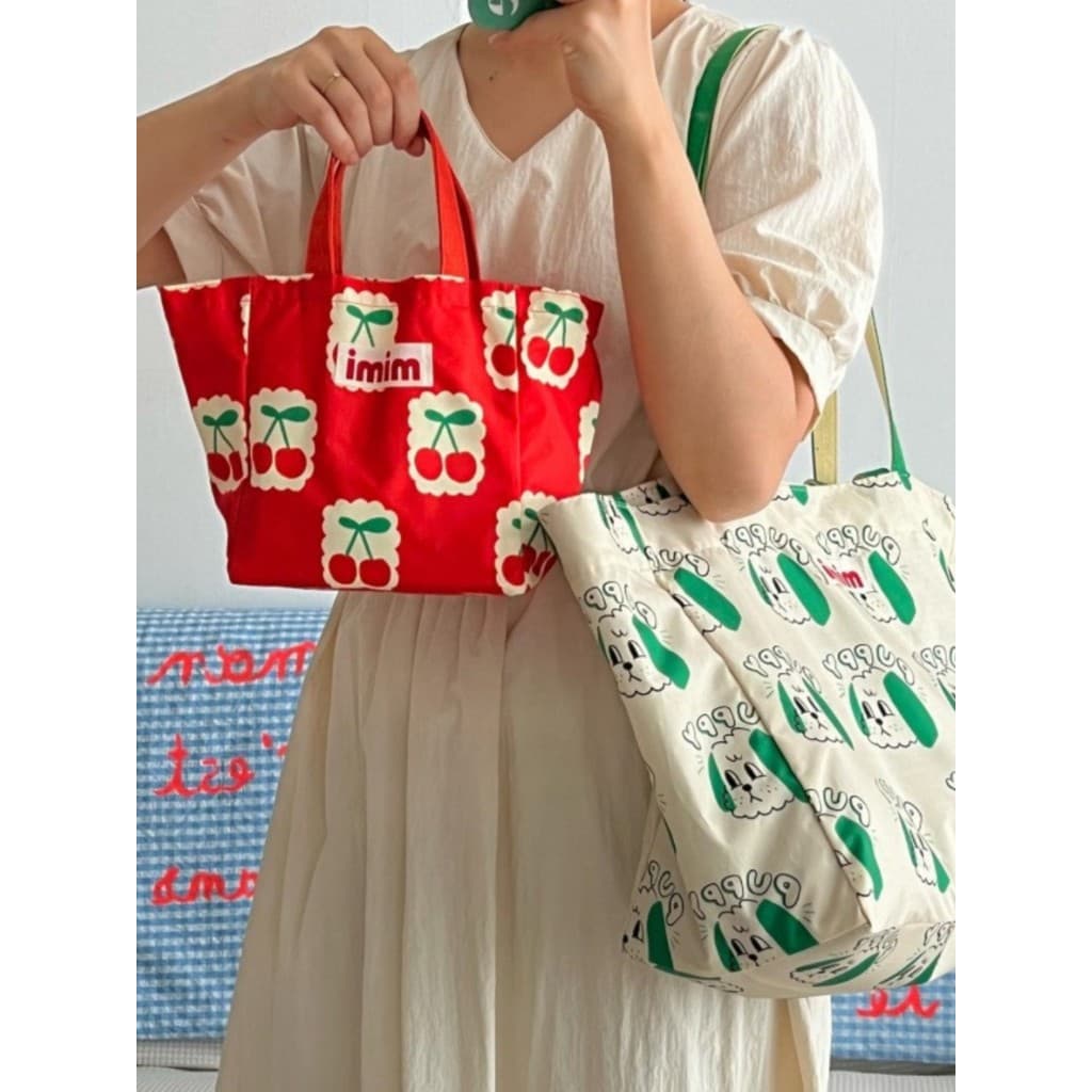 Estilo coreano bolsa à prova dwaterproof água saco de praia lancheira flor Bento saco bonito dos desenhos animados bolsa