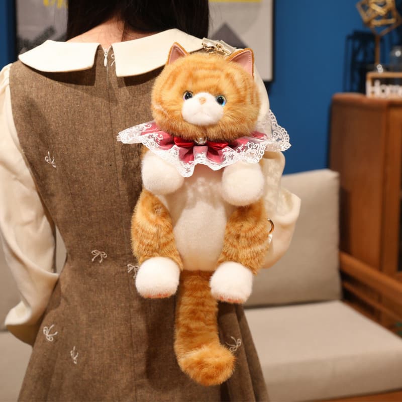 Gato boneca mochila saco Bowknot gatinho boneca brinquedo de pelúcia vários estilos presente boneca de casamento 3WRT