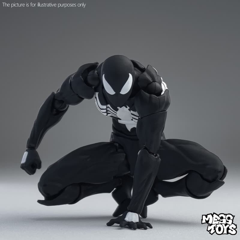Em Estoque Bagunça Brinquedos Homem Aranha Symbiote Spiderman Messtoys Terno Preto Vizinho Escarlate Anime Figura De Açã