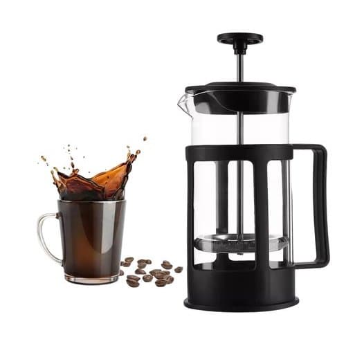 Cafeteira Francesa Prensa Manual 600ml Inox Preta Portátil
