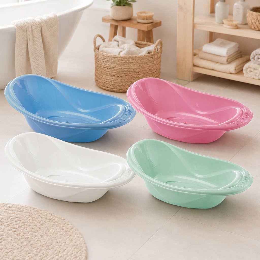 Banheira Bebe Cores Resistente 20 Litros Saboneteira Oferta