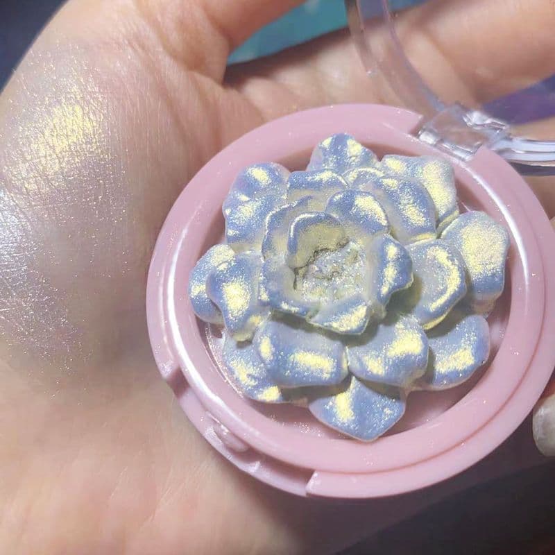 Lindo!Tridimensional rosa destacando pó Blush piscando contorno paleta em pó fada destaque maquiagem arco-íris perolado