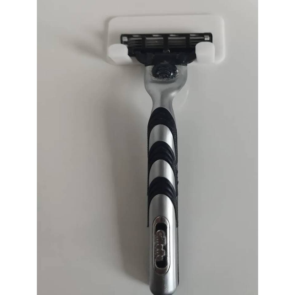 3 Suporte Para Parelho De Barbear Lamina Gillette Gilete Prestobarba 3D Branco
