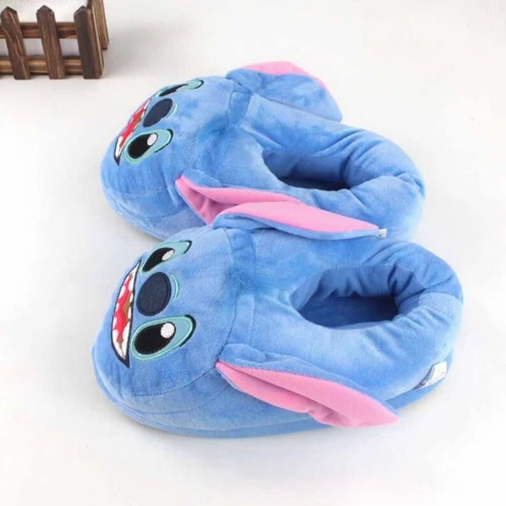 Chinelos de malha de algodão de 24/28 cm, série Lilo & Stitch, calçado infantil quente para o inverno.