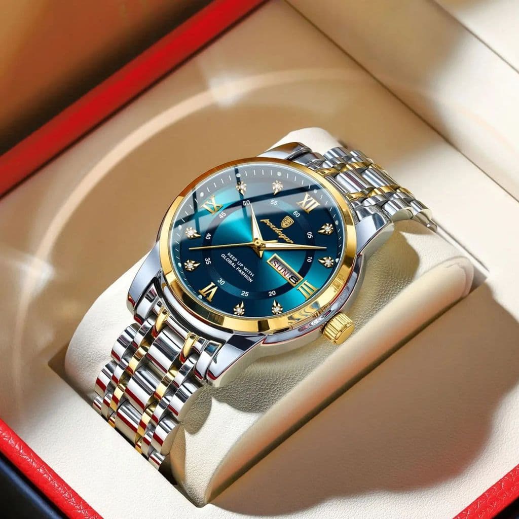POEDAGAR P936 Relógio De Luxo Para Homem Elegante Data Semana À Prova D'água Luminoso Masculino Quartzo Relógios Esporti