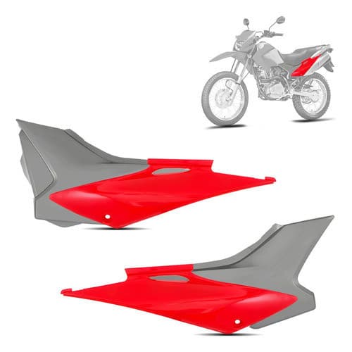 Kit Tampa Lateral e Sub Tampa Vermelho 2009 2010 Moto Nxr Bros 150 Ks Es Esd
