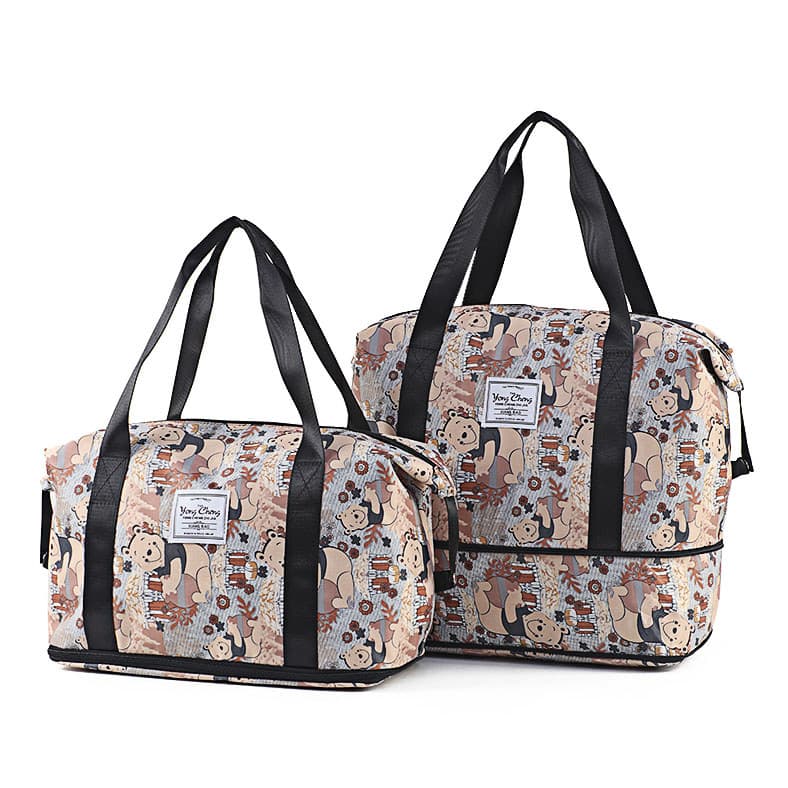 Bolsa de viagem portátil de grande capacidade, leve, extensível, carrinho, bolsa de viagem, um ombro, à prova d'água, te