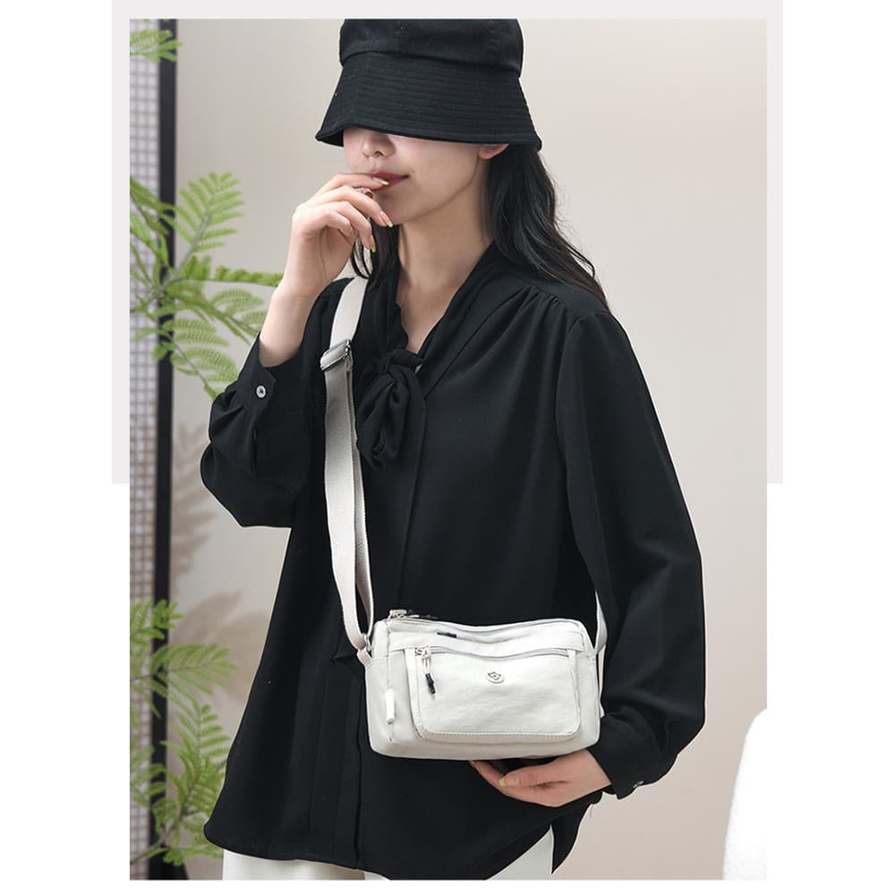 Saco de bolinho mochila feminina 2025 novo estilo All-Match pequeno saco Oxford pano de um ombro saco de náilon cruz-cor