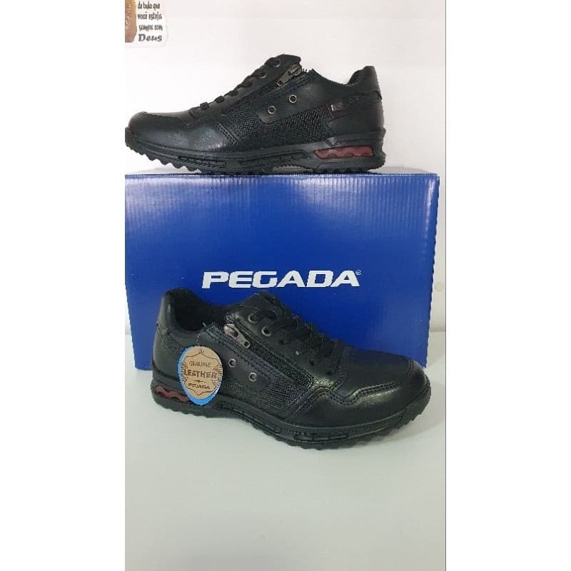 Sapatênis Pegada Masculino Couro Legítimo 111801 Fast Pin Cadarço Elástico Calce Fácil Confortável Sem Amarrar Original