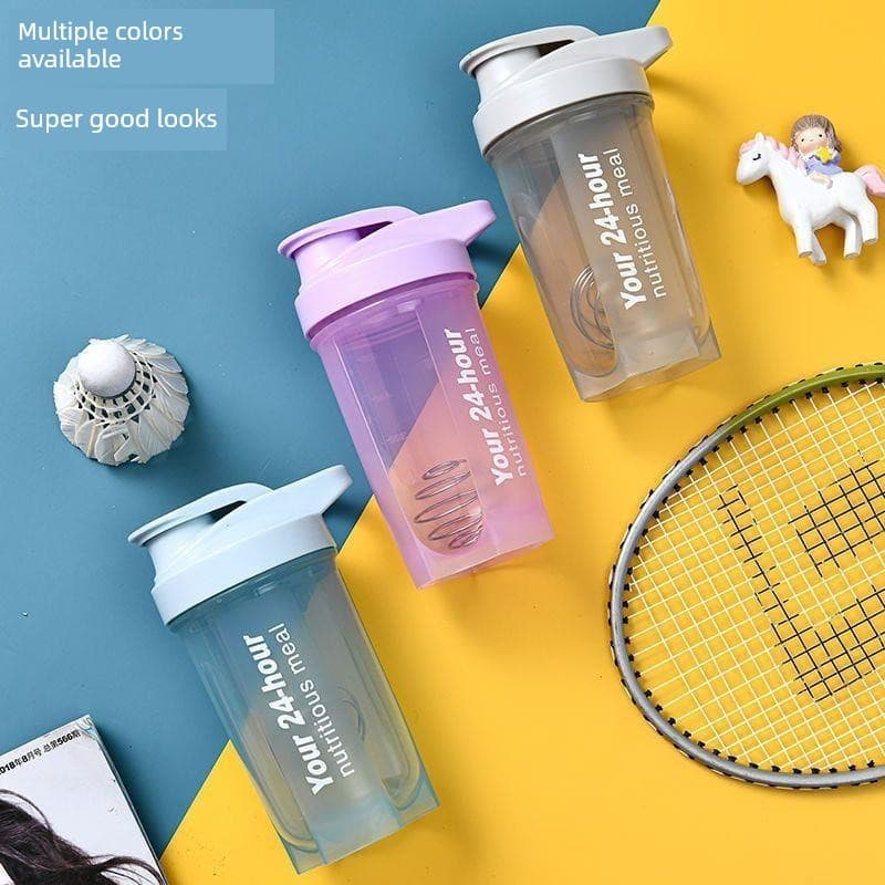 Copo shaker Fitness esportes copo de água masculino Milkshake à prova de vazamento mexendo copo escala copo leite chá sh