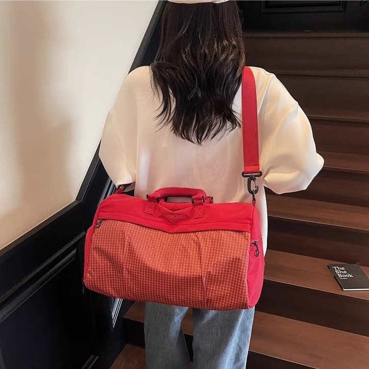 Bolsa de viagem feminina, bolsa de bagagem de mão de curta distância, bolsa de viagem de grande capacidade, leve, portát