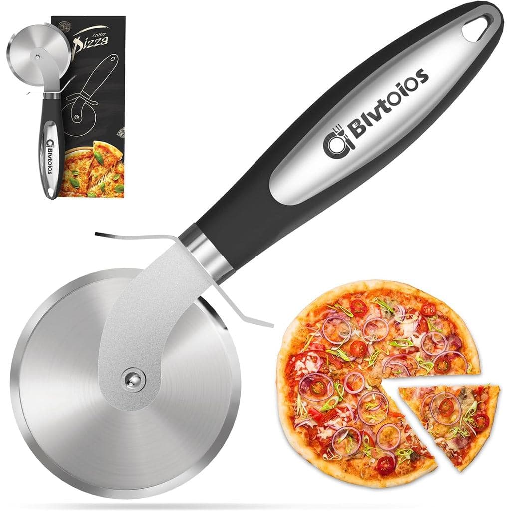 Cortador de Pizza Premium, Cortador de Pizza Multiuso em Aço Inoxidável com Cabo Antiderrapante de Toque Macio, Perfeito