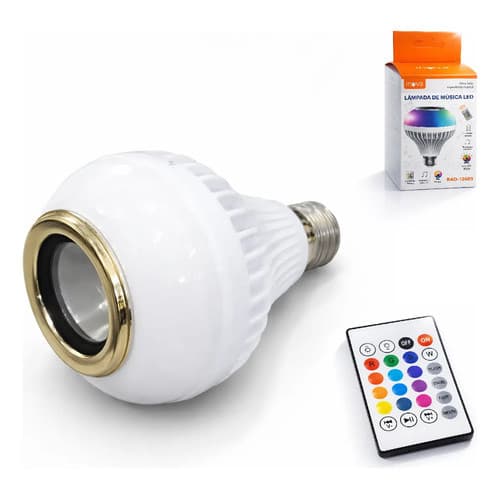 Lâmpada LED Bluetooth RGB Inova RAD-12688 com Caixa de Som