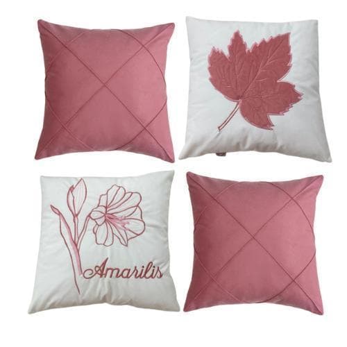 4 Capas de Almofada Moderna Suede Macia Bordada e Drapeada 45x45 com ou sem Enchimento Luxo Premium