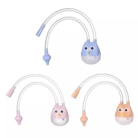 Aspirador Nasal Coruja para bebê lavagem e higiene Nasal Lavador Seringa ponta de silicone
