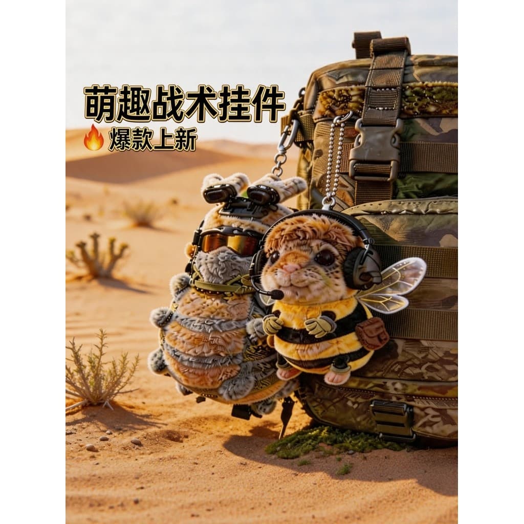 Influenciador de venda quente Haki Bee Doctor Worm Figura Pingente Delta Mercadoria Móvel Boneca de Pelúcia Chaveiro Bri
