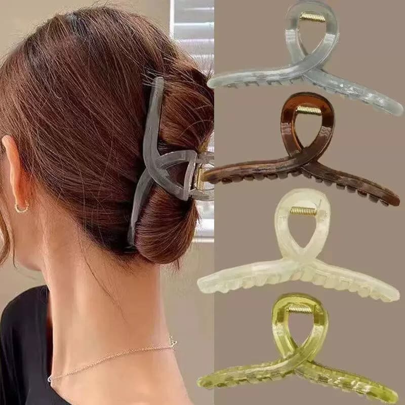 Grande clipe de tubarão clipe de cabelo feminino cabeça traseira acrílico clipe garra 2023 novo estilo elegante temperam