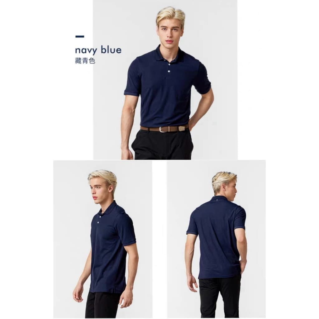 Doudouding temperamento confortável camiseta de secagem rápida camisa polo masculina respirável esportes negócios de man