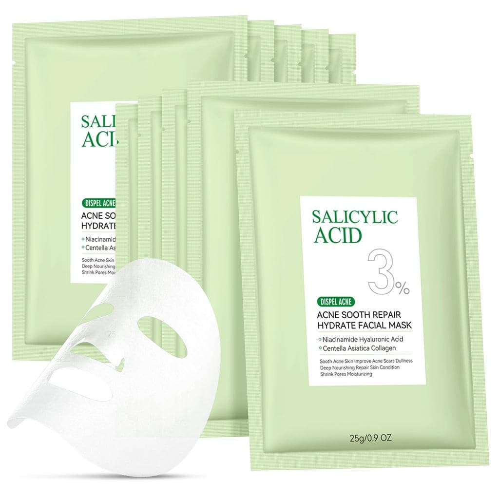 Máscara anti-acne, máscara com ácido salicílico, máscara hidratante de cuidado, máscara adequada para pele oleosa, másca